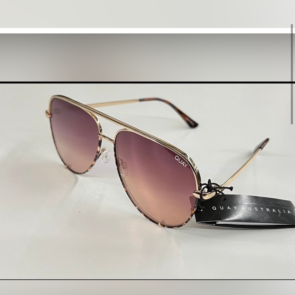 Quay High Key Sunglasses_ GLDTRT/ PURPCH